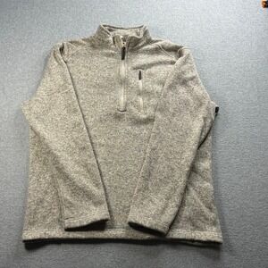 Woolrich Pullover Mens Large Tan Excellent Quarter Zip Fleece Sweater